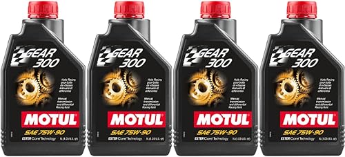 Motul Gear 300 Aceite para caja de cambios totalmente sintético - 75W90 1L (paquete de 4)