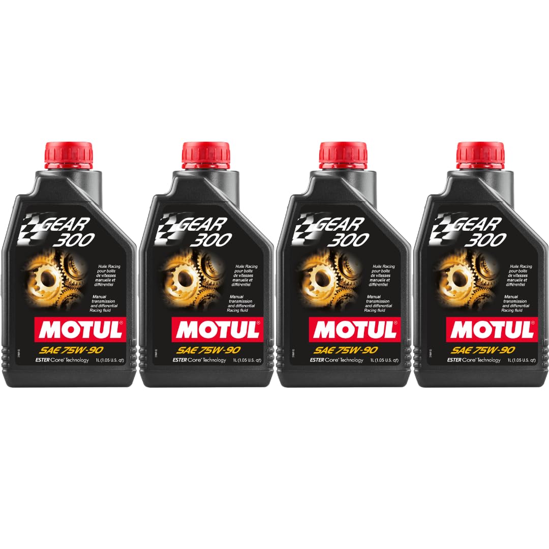 Gear 300 75W90 100 Percent Synthetic Gear Oil 1 Liter (105777) – 4 Pack