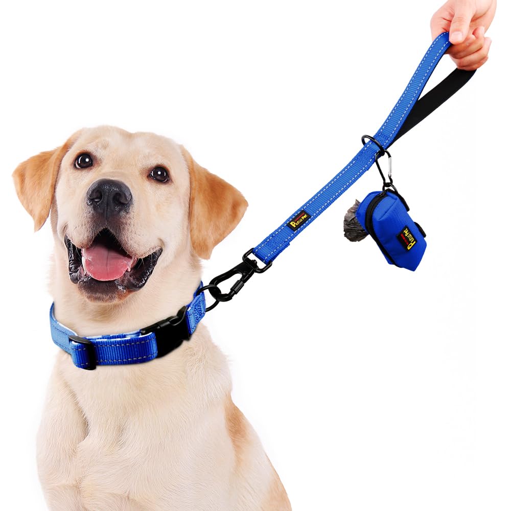 PLUTUS PET Correa corta de entrenamiento para perros con asa acolchada para perros medianos y grandes, correa de tráfico resistente de 18 pulgadas con clip de mosquetón para escalar, caminar o guiar