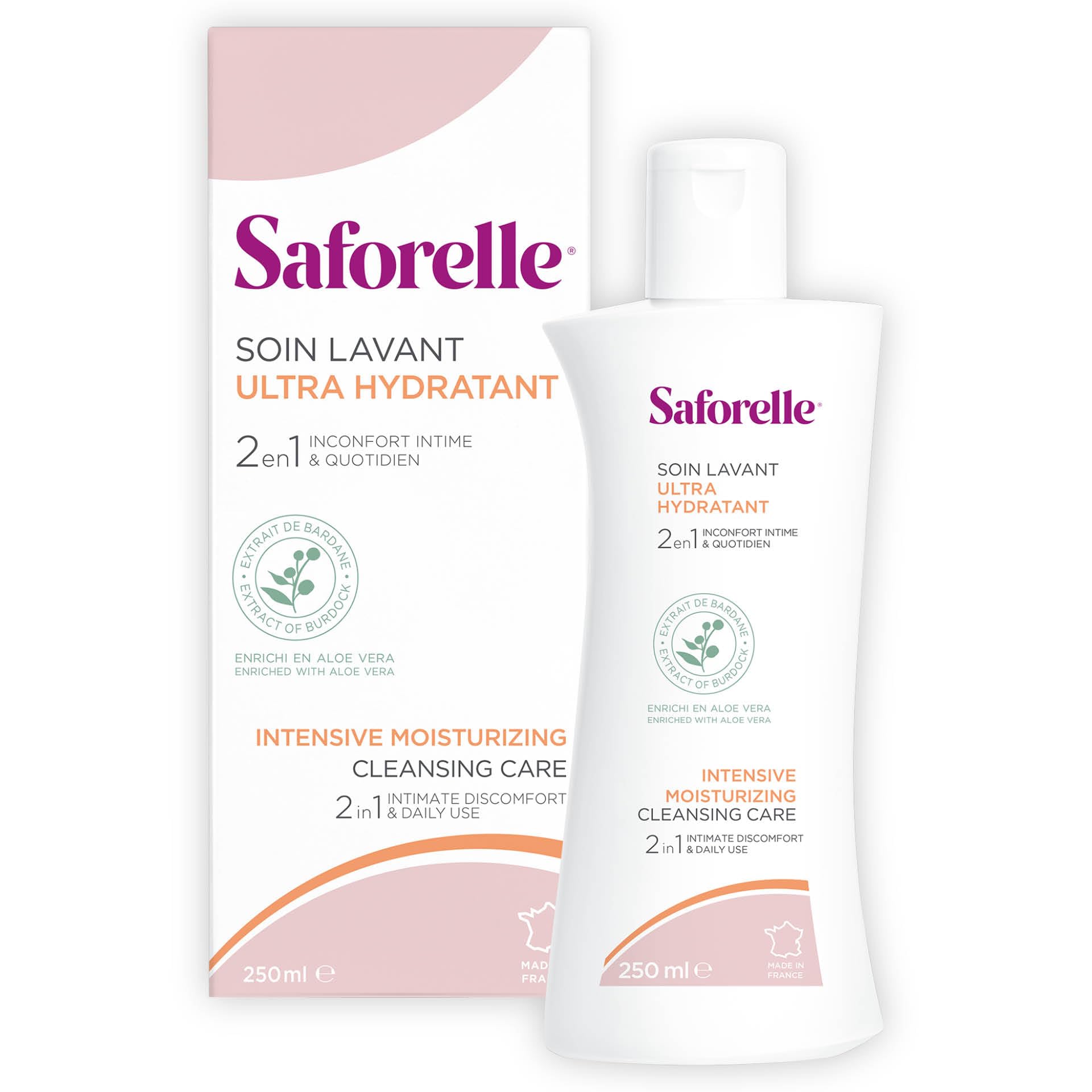 Saforelle Intensive Moisturizing Cleansing Care - 8.45 fl oz - Feminine Wash with Burdock Extract for Soothing Daily Cleansing