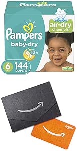 Amazon.com: Diapers Size 6, 144 Count (2) - Pampers Baby Dry Disposable