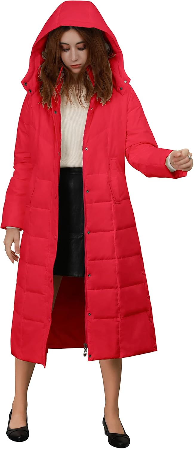 chouyatou Women's Winter Over Knee Removable Hooded Maxi Long Puffer Down Coat - Image 4
