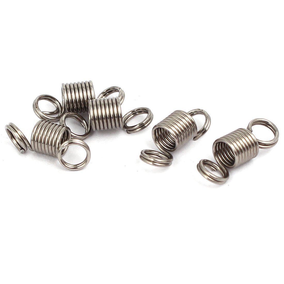 0,5mmx5mmx60mm 304 Acier Inoxidable Ressorts Tension 5Pcs Ton Argent