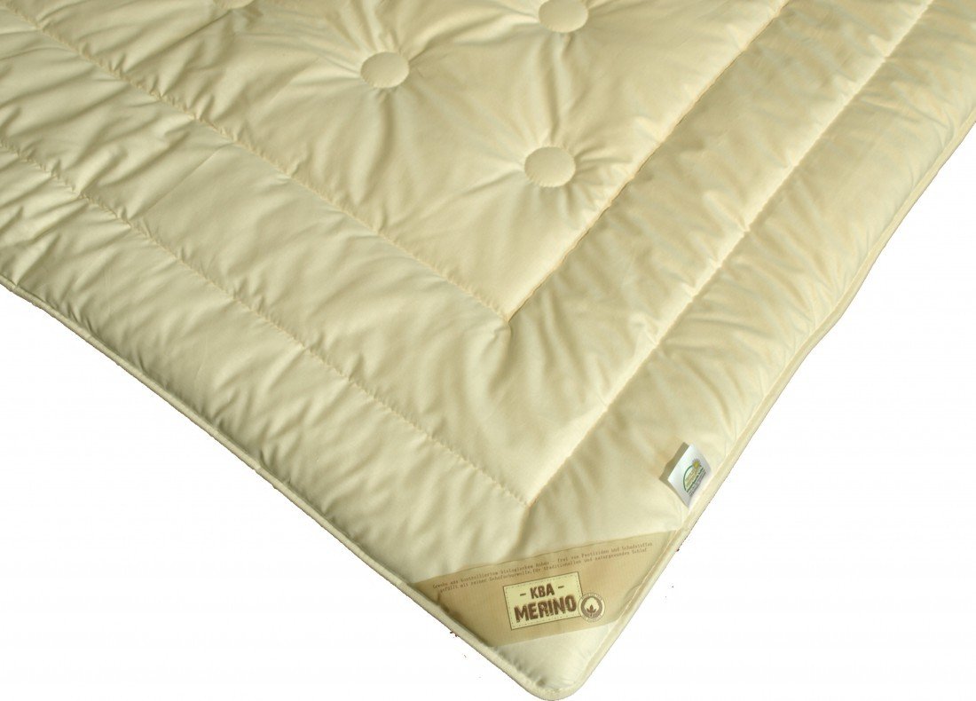 Winter Bettdecke Merinowolle 135x200 Bio Steppbett Winterdecke Natur