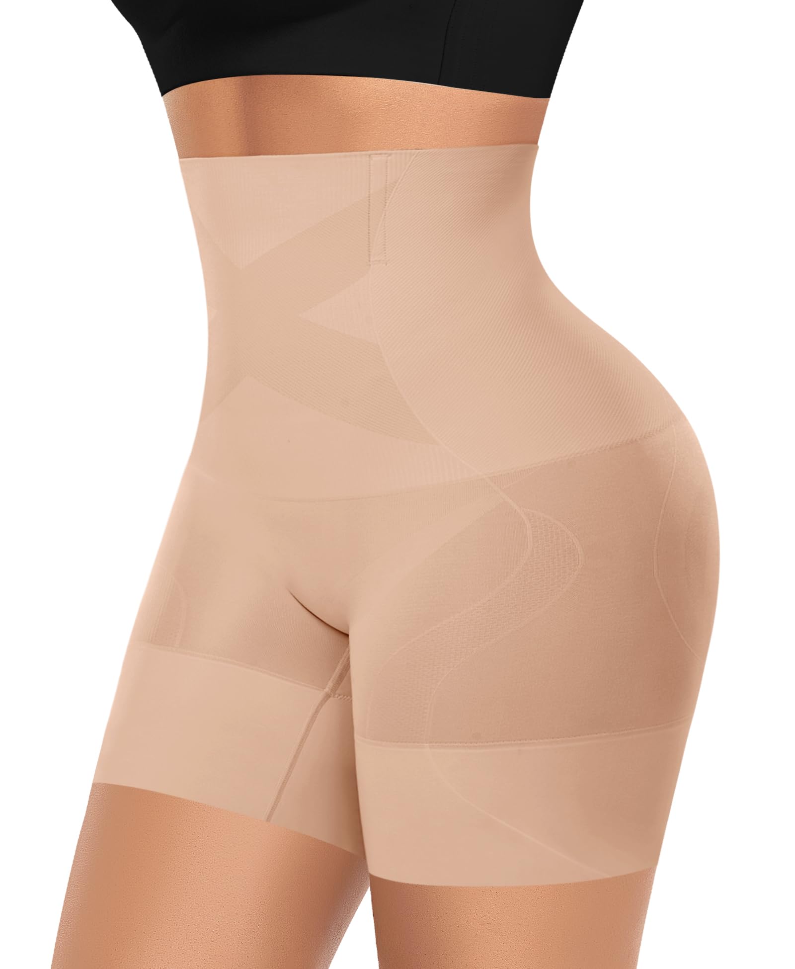 YARRCO Short Gainant Femme Ventre Plat Invisible Panty Gainant Taille Haute Gaine Amincissante Culottes Sculptantes Culotte Gainante sans Couture Short Anti Frottement Cuisse Shapewear