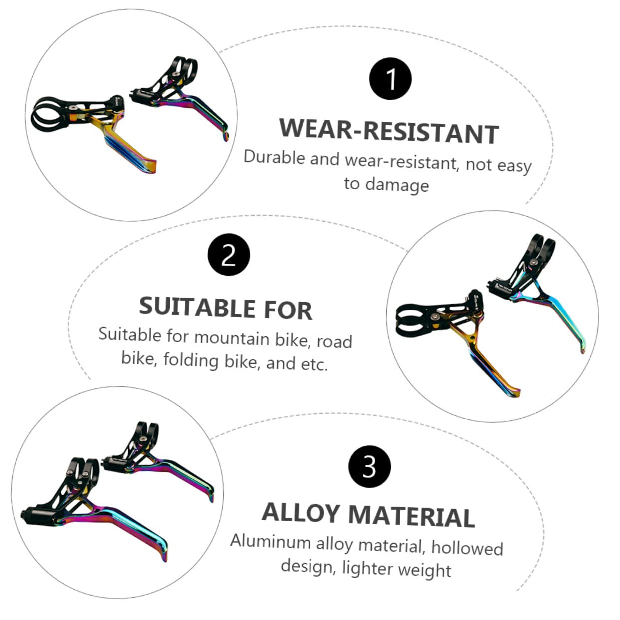 Toyvian 1 Para Aluminiowy Uchwyt Hamulca Do Roweru i Stylowy Idealny Do Rowerów Górskich Szosowych Oraz Składanych Wysokiej Jakości Akcesoria Rowerów