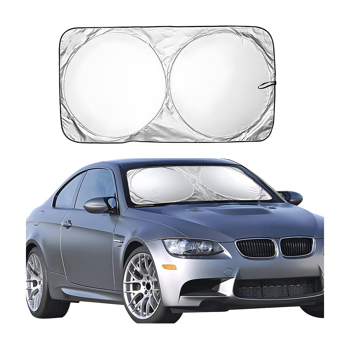 JNNJ Parasol Parabrisas Coche, Aislamiento Térmico Y Protección UV Parabrisas, Parasol Plegable Y Portátil Protector Parabrisas Delantero para Coche, para Coche Camión Mantener El Vehículo Más Fresco