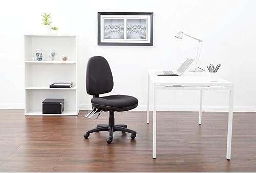 Miniatura 5 de Office Star - Silla ergonómica de oficina de doble función con respaldo acolchado ajustable y soporte lumbar integrado, sin brazos, tela de vino de