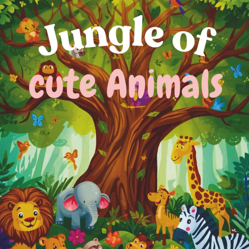 Jungle of Cute Animals: A Fun and Easy Coloring Book for Kids Ages 3–8 with 43 Adorable Jungle Animals