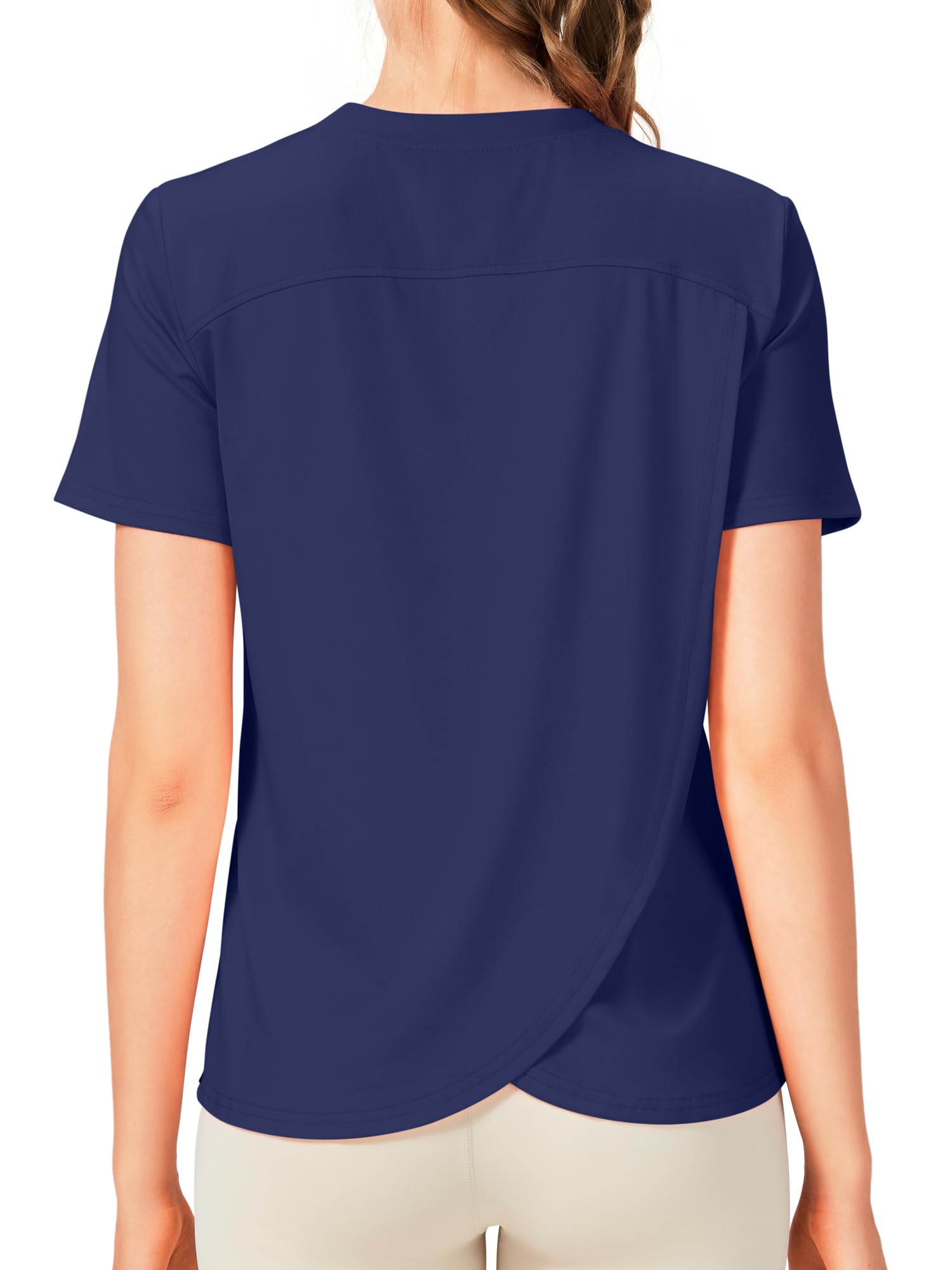 Dawnrole Camiseta Deportiva para Mujer Yoga Fitness Running Top