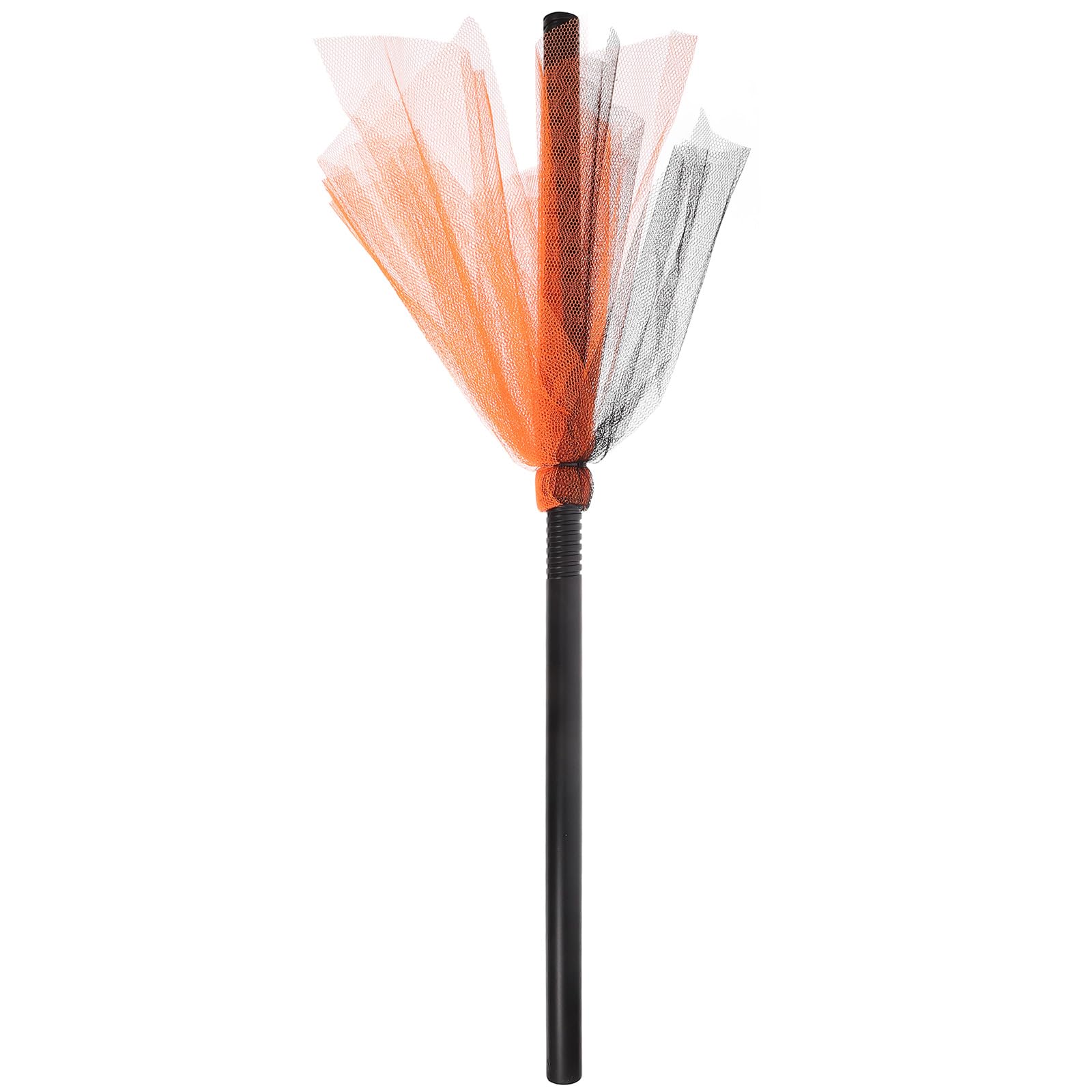 LOGOFUN Halloween Witch Broom Small Witch Gauze Broomstick Plastic Broom Prop for Halloween Cosplay Witch Dress Up Accessories
