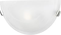 Vista 1 de Livex Lighting 4271-91 Home Basics Lámpara de pared de 1 luz de níquel cepillado con cristal de alabastro blanco