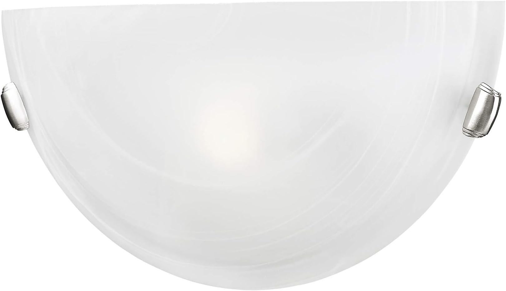Livex Lighting 4271-91 Home Basics 1 Light Brushed Nickel Wall Sconce with White Alabaster Glass