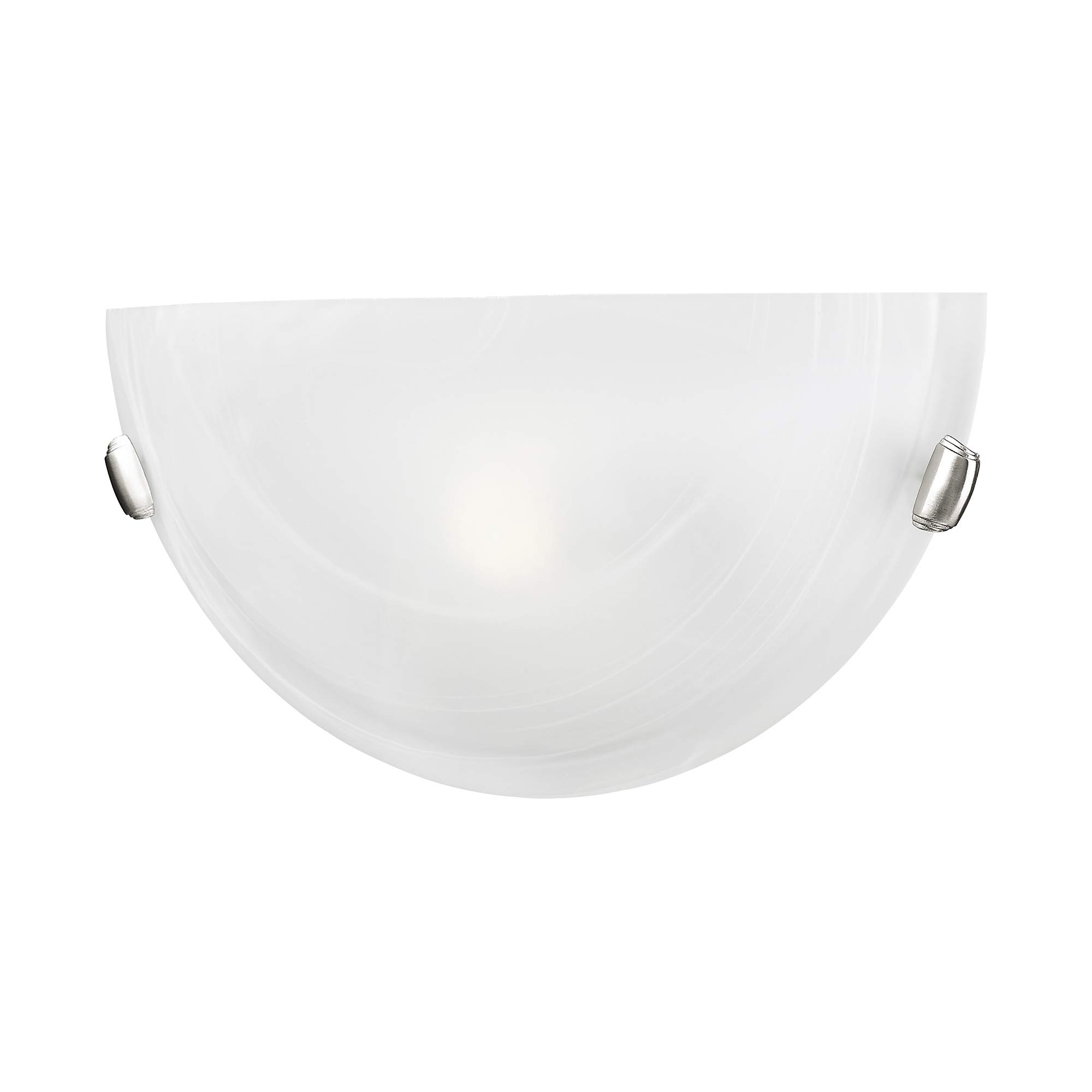 Livex Lighting 4271-91 Home Basics 1 Light Brushed Nickel Wall Sconce with White Alabaster Glass
