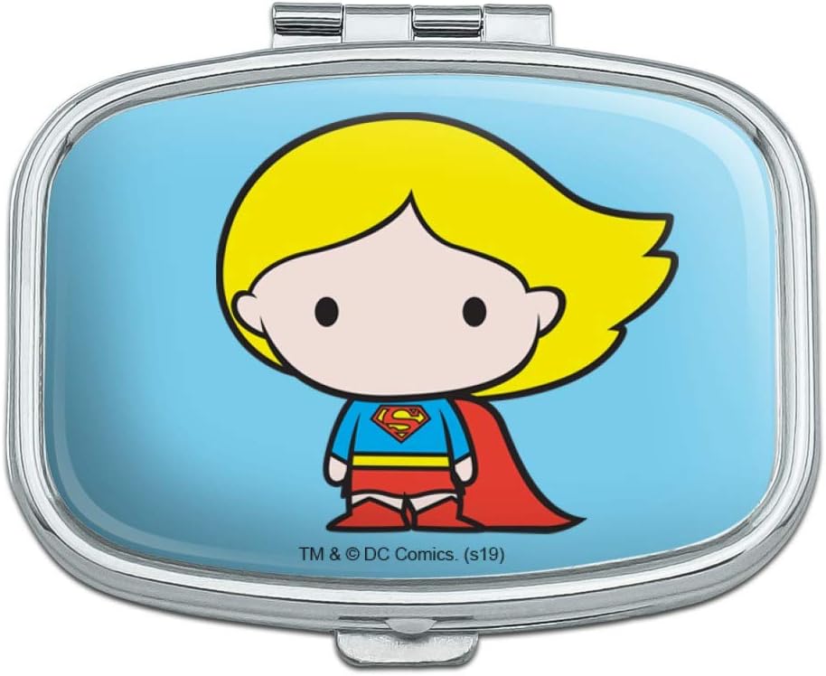 Superman Supergirl Cute Chibi Character Rectangle Pill Case Trinket Gift Box