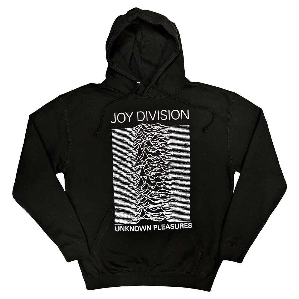 Rock Off officially licensed products Joy Division Felpa con Cappuccio Unknown Pleasures Band Logo Nuovo Ufficiale