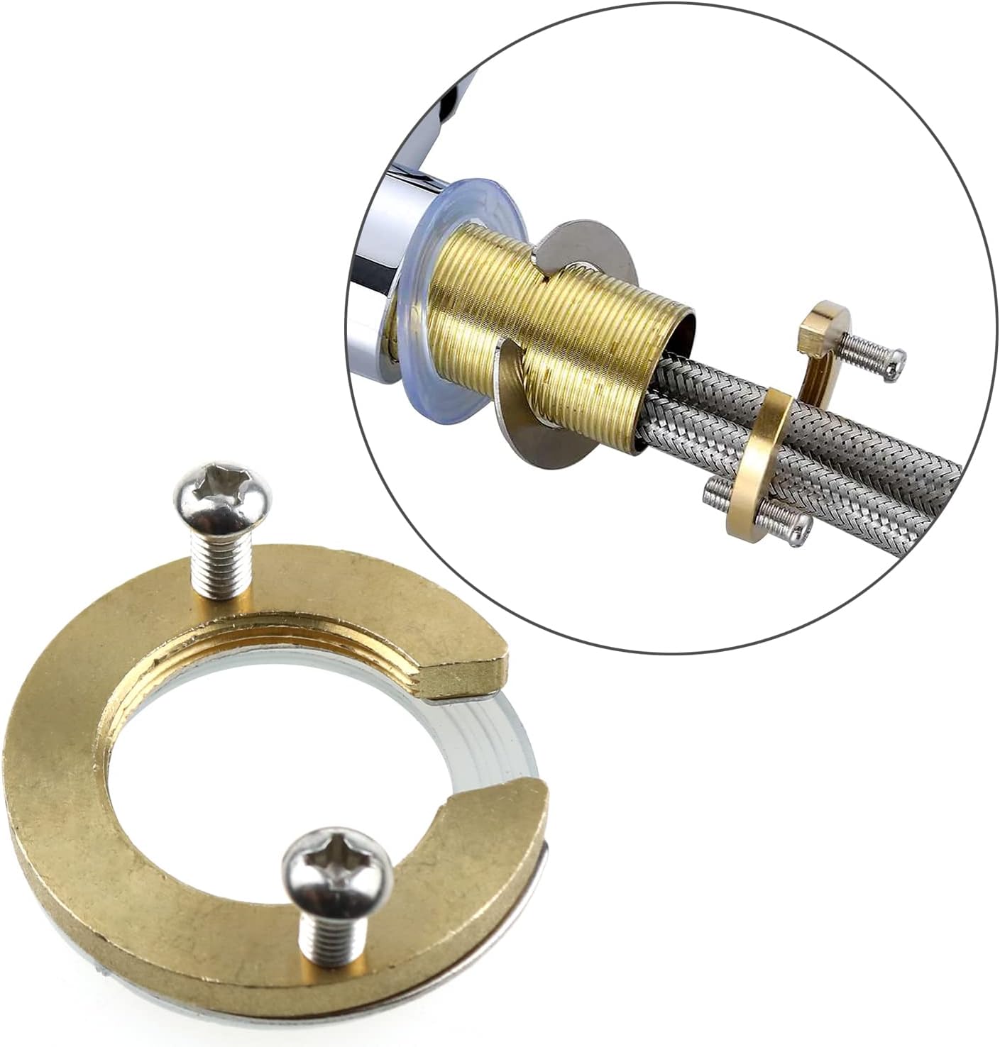 31MM Brass C Type Kitchen Faucet Antiloosing Nut Cap Fastening Circlip Washer Accessory Tool Set Faucet Accessories Wash Basin Tap Fixing Fitting Kit