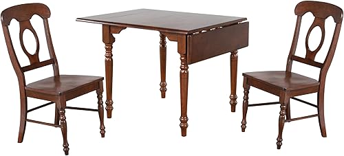 Sunset Trading Andrews - Juego de 3 sillas Napoleón rectangulares expandibles de 48 pulgadas | Asientos 2,4 juegos de mesa de comedor, 3 tamaños