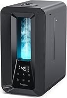 BREEZOME 6L Cool Mist Top Fill Humidifier for Bedroom - 50H Runtime, Aroma Diffuser, Humidistat, Quiet Ultrasonic for Large Rooms, Nursery, Plants