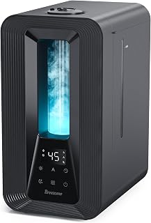 BREEZOME 6L Top Fill Cool Mist Humidifier for Bedroom - 50H Runtime, Auto Humidistat, Aroma Diffuser, Quiet Ultrasonic for Large Room, Nursery