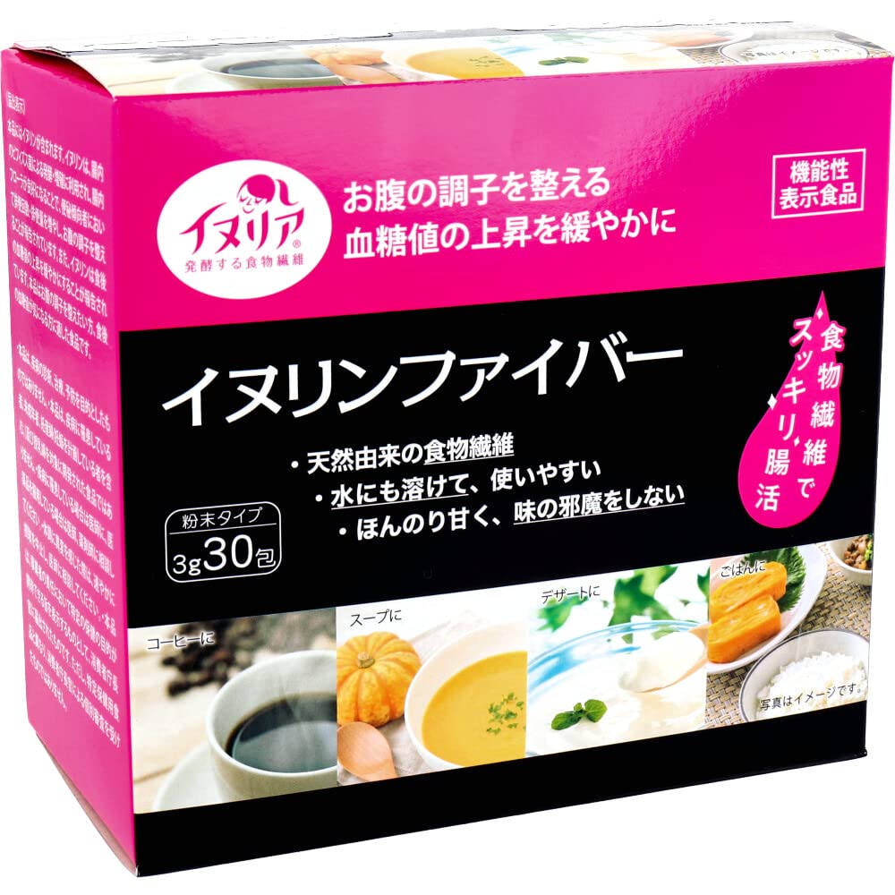 イヌリン×3袋 Amazon | 新日配薬品 イヌリンファイバー 粉末タイプ 3g×30包入 | 新日