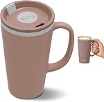 Copco Cone Travel Coffee Mug, 16 oz - Insulated Drinkware with Spill-Proof Lid and Handle, Microwave & Dishwasher Safe - BPA-Free, Compact for Desk & Cup Holder Friendly (Light Blue)
