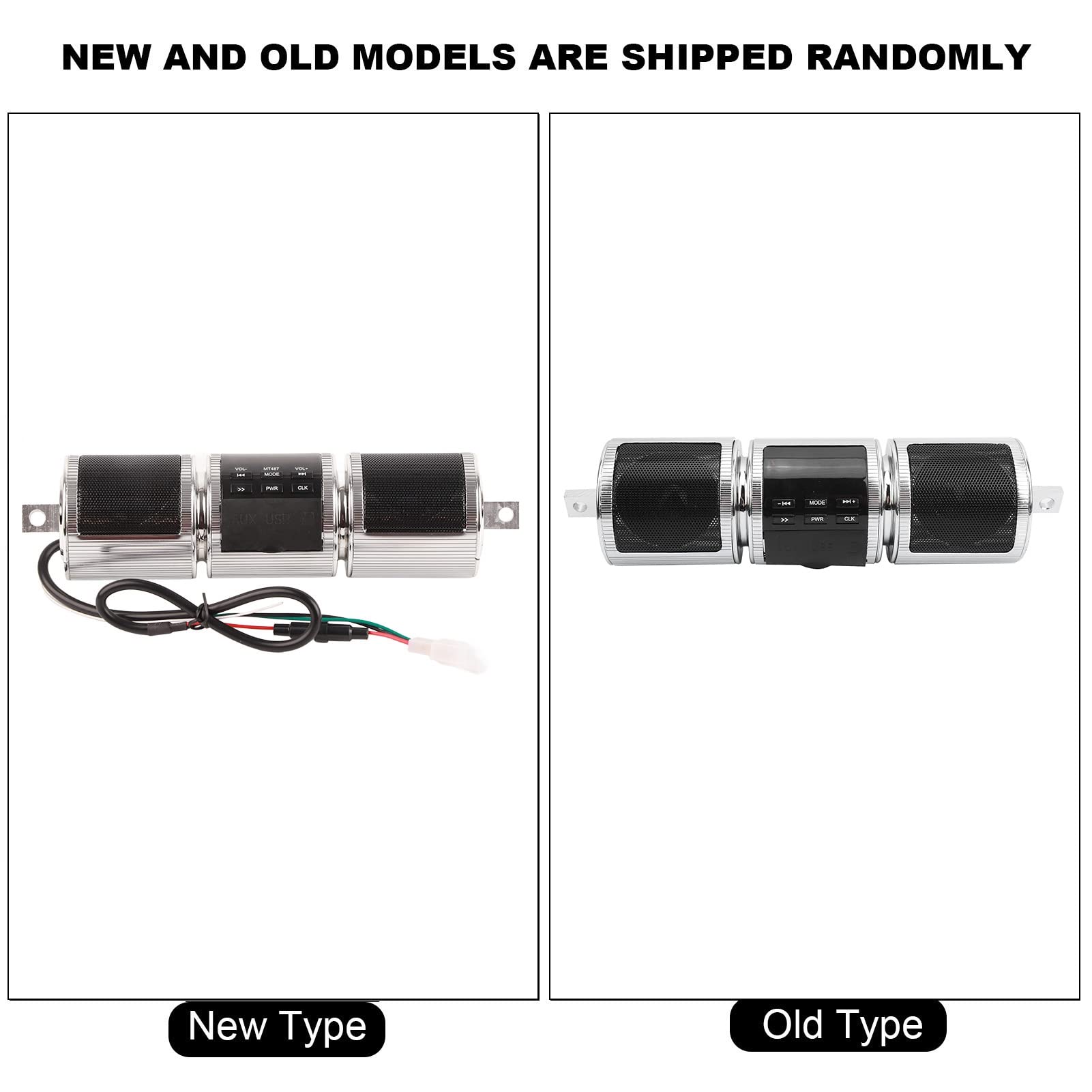 Wodoodporny Motocyklowy Głośnik Stereo Bluetooth MP3 Audio Konstrukcja z Dwoma Głośnikami Odtwarzacz Muzyczny Uniwersalny do Motocykli IP44 Czarny 8,3x2,4 Cala (Srebrny)
