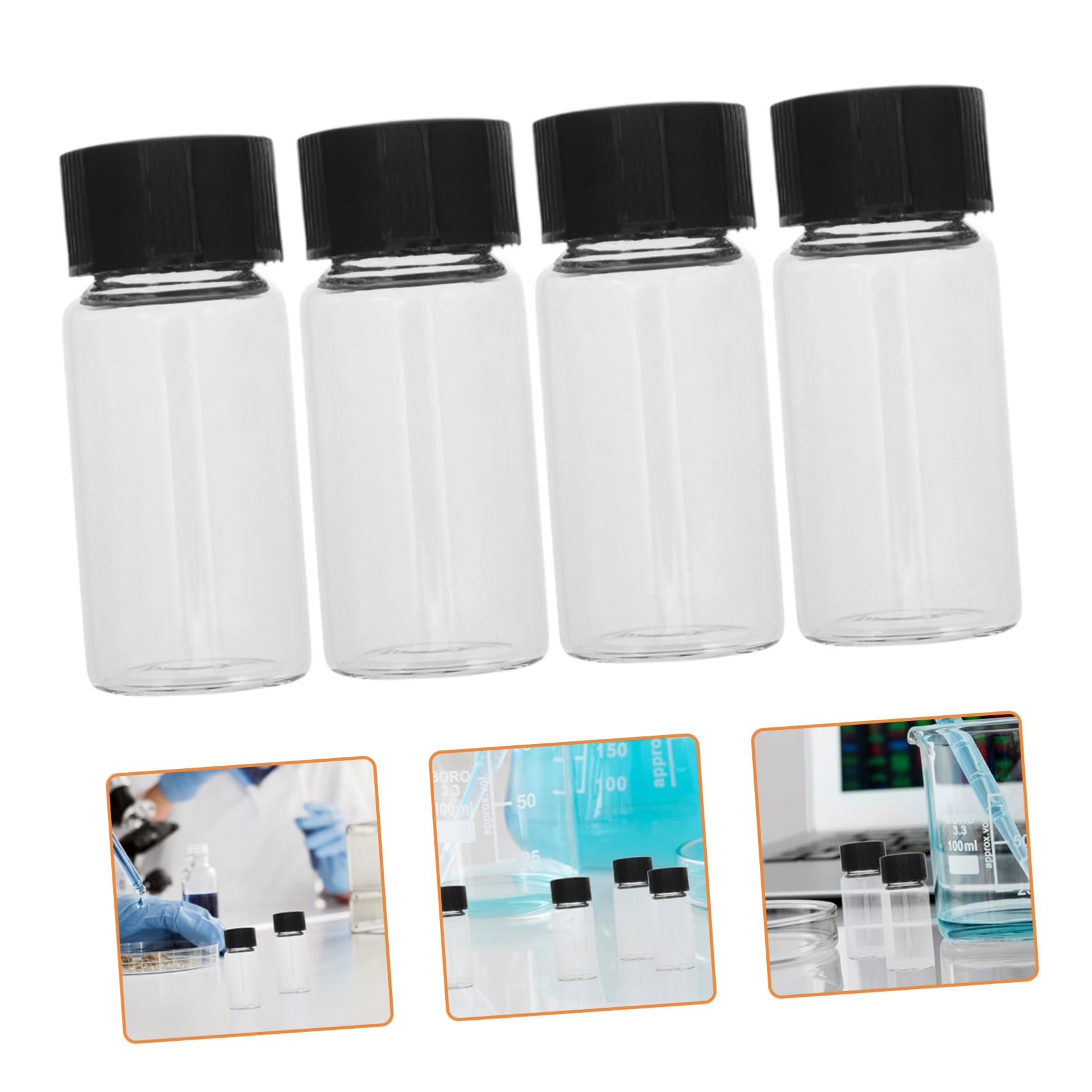 Alipis 100 Piezas Vial De Muestra Con Almohadilla De Tapa De Plástico Con Tapas Minibotellas Con Tapa Tubos De Ensayo De Plástico Con Tapas De Muestra Transparente Páginas