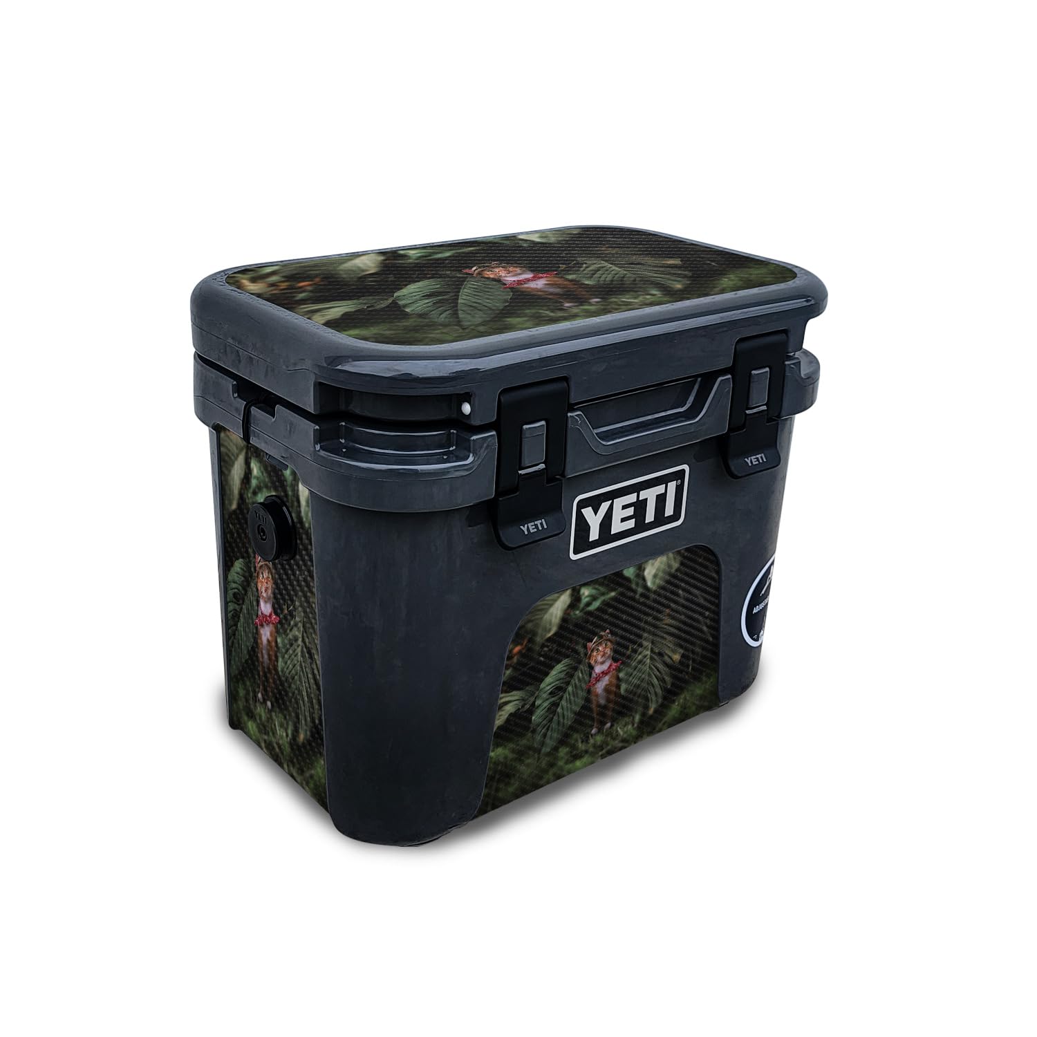 Carbon Fiber Skin Compatible with Yeti Roadie 15 Hard Cooler - Expedition Kitty - Premium 3M Vinyl Protective Wrap Decal Cover - Easy to Apply | Crafted in The USA by MightySkins