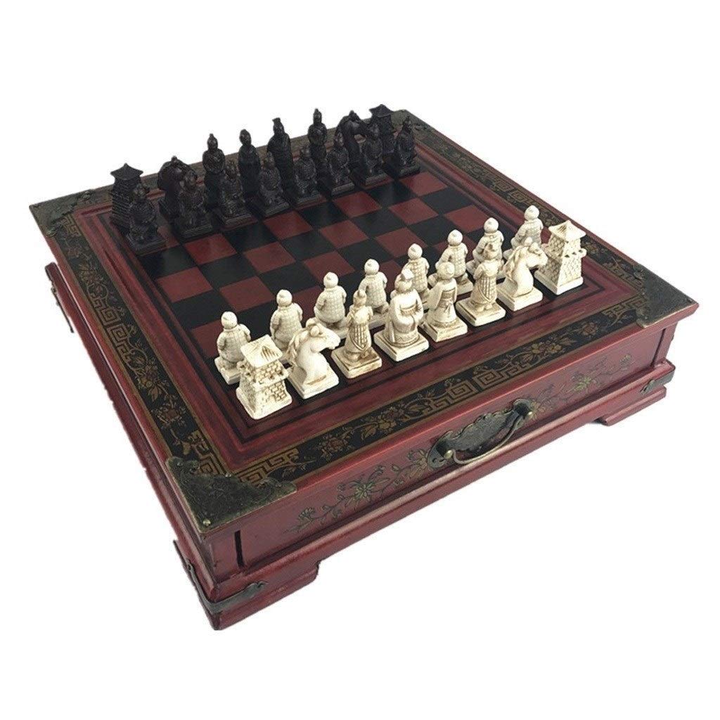 Buy Chess Set Gift Wood Chess Chinese Retro Terracotta Warriors Chess