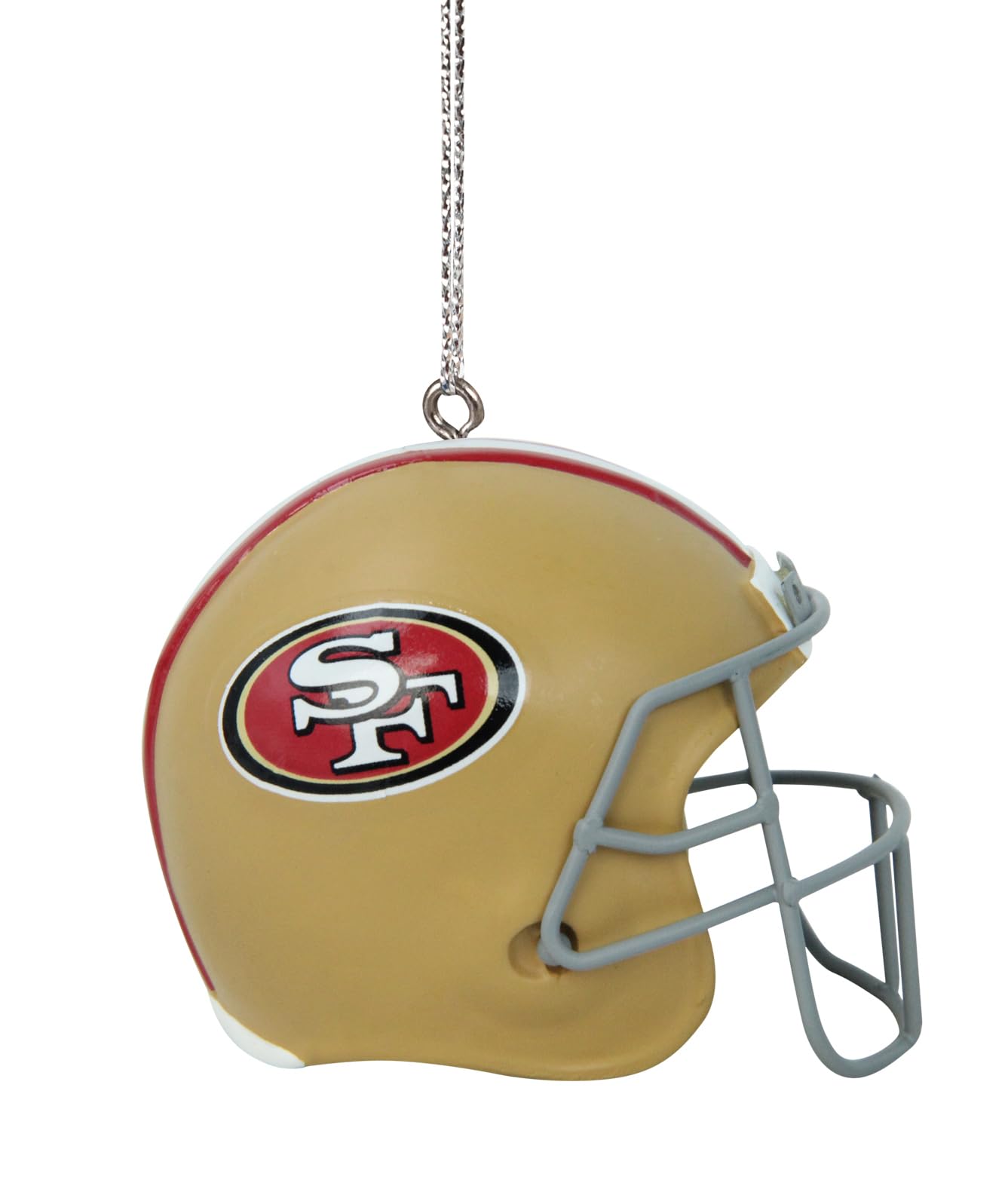Foco Multi Color Nfl San Francisco 49Ers Resin Football Helmet Hanging Christmas Tree Ornament With Raised Logo