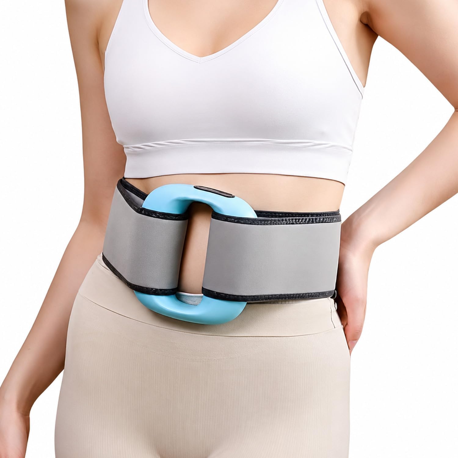 Electric Belly Fat Massager Belt with Heat & Vibration | Abdominal Waist Slimming & Muscle Relaxation Device | Portable Body Shaping Fascia Massager for Home Use (Pack of 1 Blue)-image-42