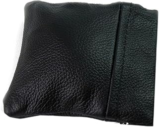 Black Real Leather Coin Pouch Mens Ladies Coin Wallet Genuine Style Wallet Coin Pouch Portable Coin Purse Leather Coin Pouch Wallet and Travel Wallet for Men and Women