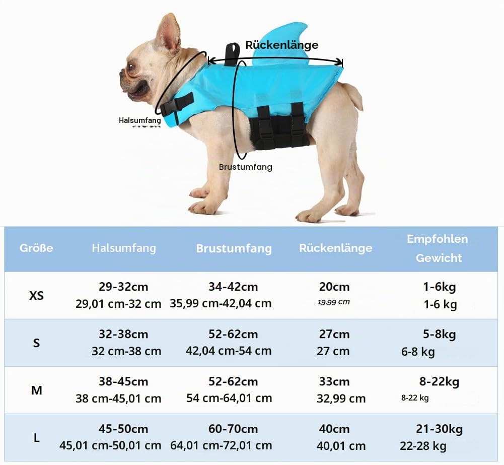 Schwimmweste Hund Hundeschwimmweste Schwimmweste für Kleine Mittelgroße Hunde Rettungsweste Warnweste Schwimmbad (XS, Blau)