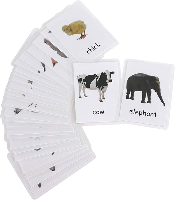 IBLUELOVER Preschool Flash Cards Set 24pcs/32pcs Animals & Transportation & National Flags Waterproof Learning Cognitive Cards Early Educational Learning Cards