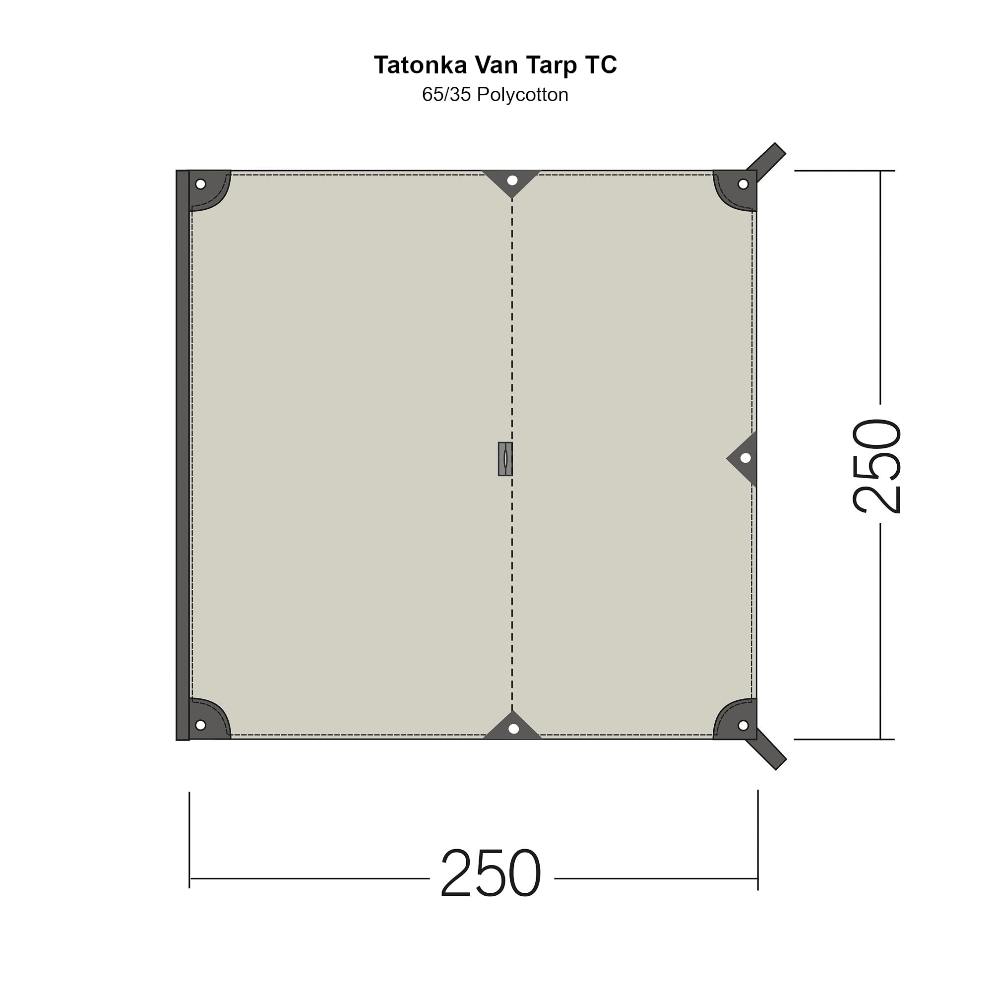 Tatonka Van Tarp (250 x 250 cm) - Tenda da sole impermeabile per camper - per barriera binari, parapioggia
