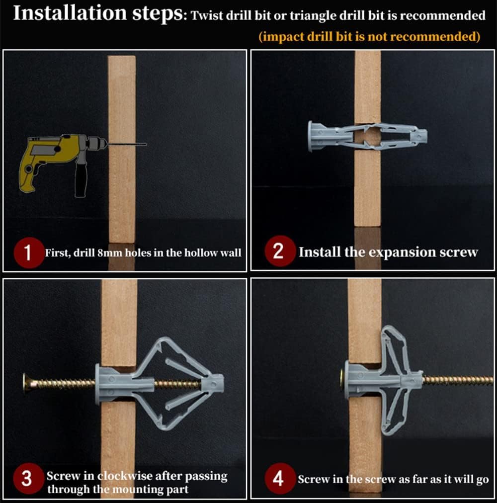 Tasselli A Farfalla Per Cartongesso Con Viti | Confezione Da 50 Pezzi | Montaggio Facile E Resistente - Foto 11