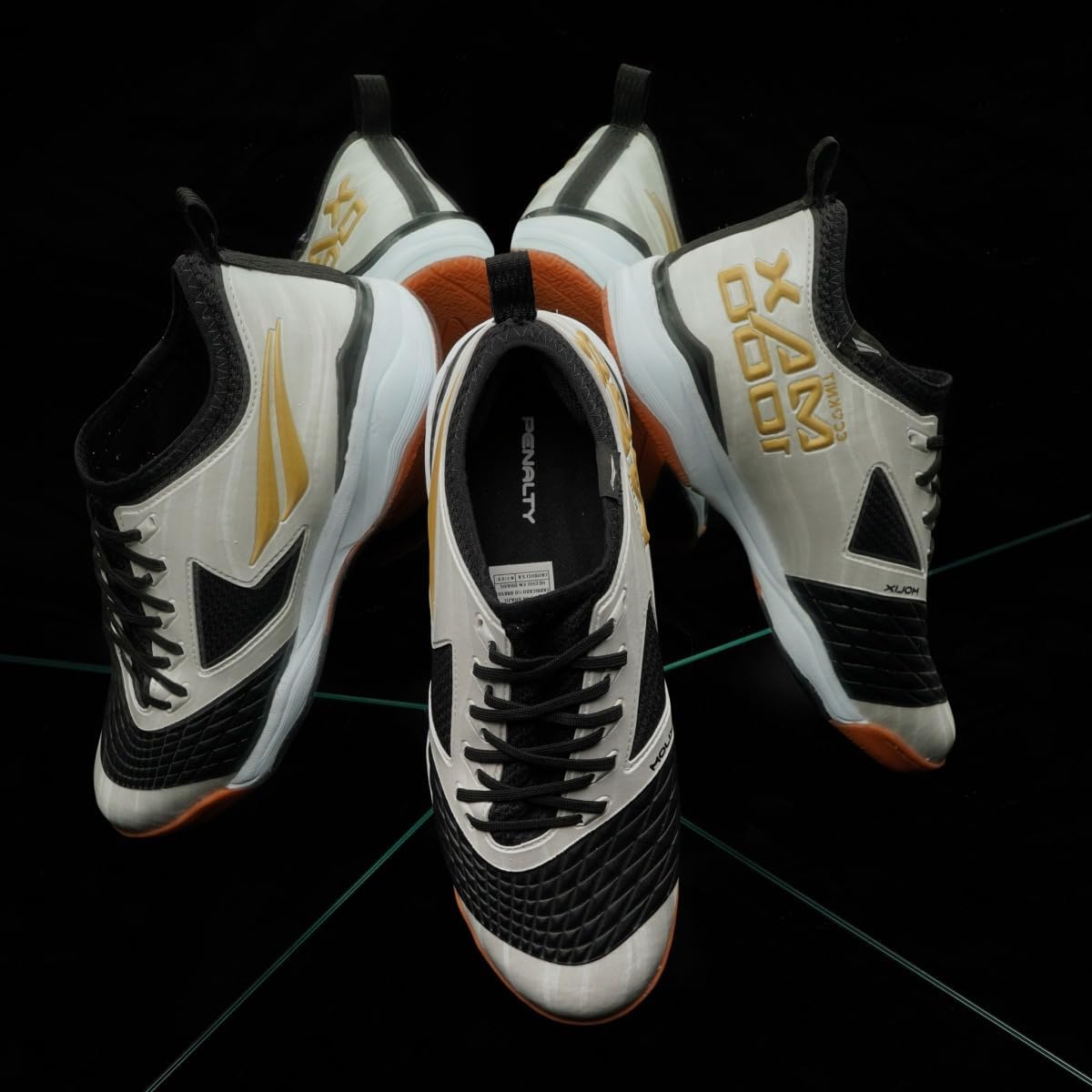 Chuteira Penalty Max 1000 Ecoknit Futsal Vermelha e Preta