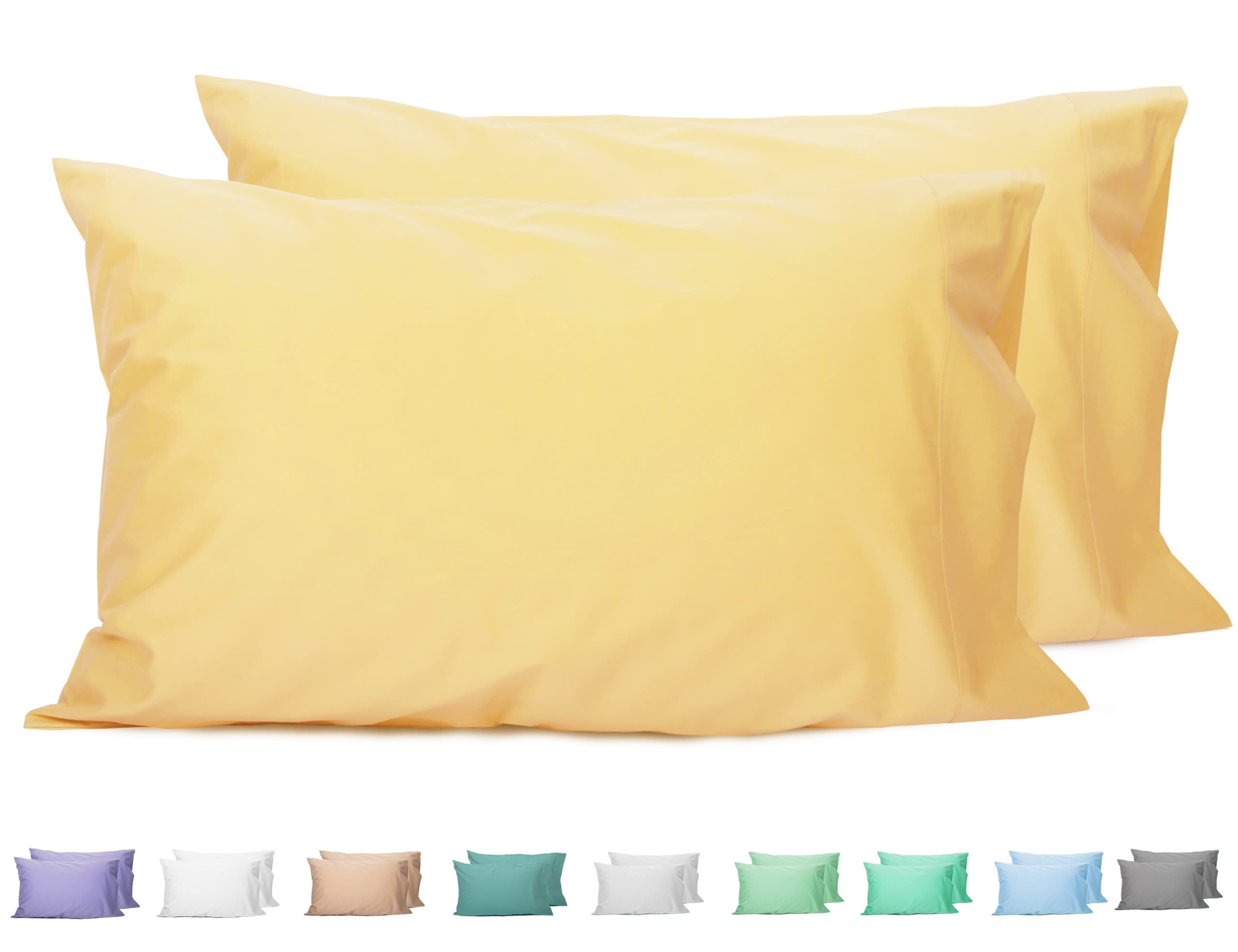 Sunflower Queen Pillowcases Set of 2, 100% Cotton Queen Pillow Cases 2, 20×30 inches Sheepskin, Soft and BreathableOEKO-TEX STANDARD 100