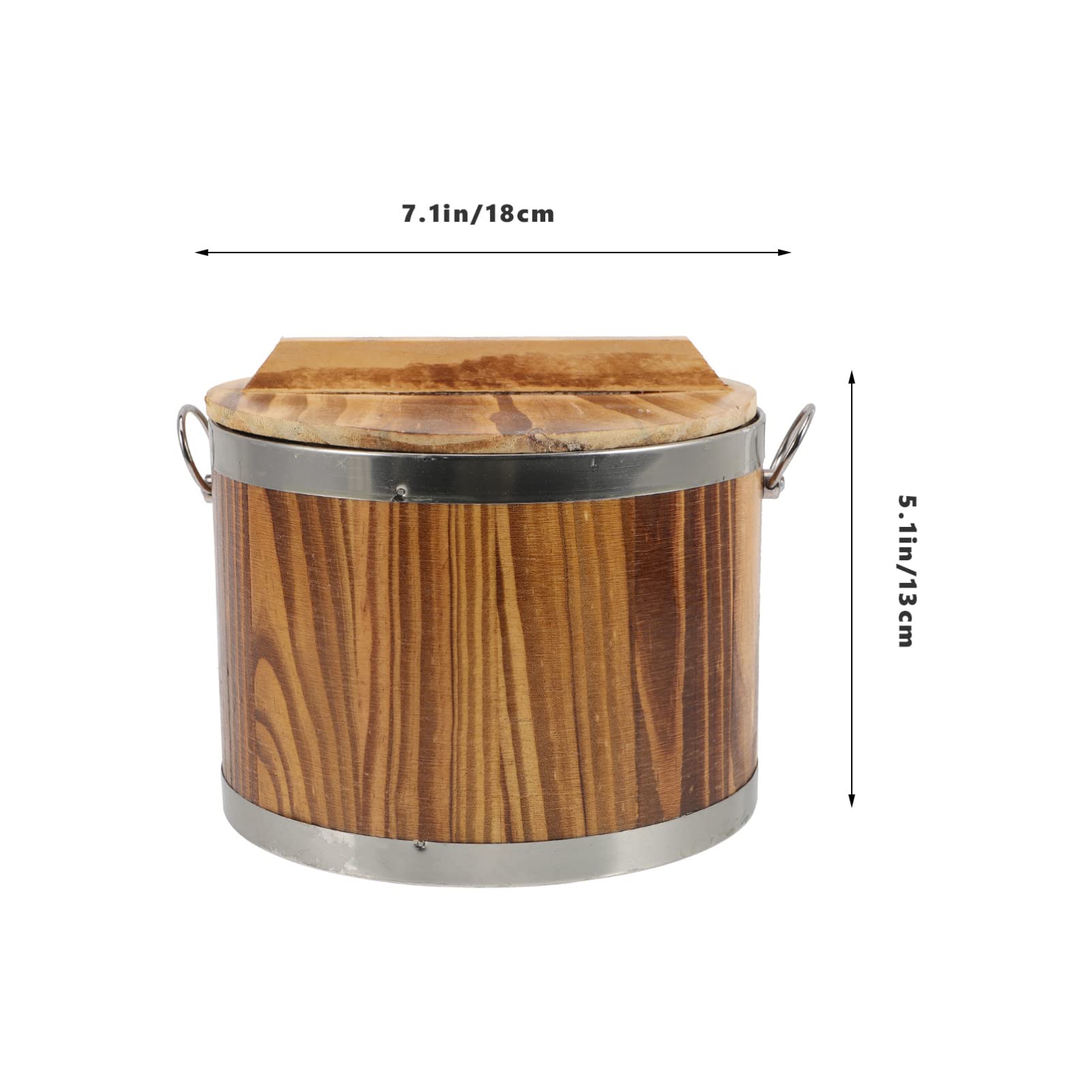 FUNOMOCYA Sushi Barrel Rice Mixing Bowl Sushi Rice Mixing Tub Buckets with Lids Bucket with Lid Sushi Serving Tub Sushi Rice Bowl Rice Container Wood Sushi Bucket Stainless Steel Light Brown