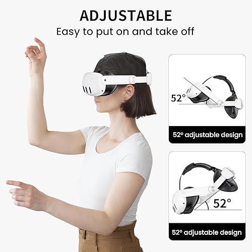 Miniatura 3 de 3in1 Head Strap for OculusMeta Quest 3, Upgrade Elite Head Strap Replacement with Silicone Face Pad Cover, VR Shell Case for Reduce Pressure,