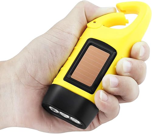 Miniatura 4 de Simpeak Paquete de 2 linternas LED de emergencia con manivela de mano, linterna de supervivencia con linterna de dinamo para deportes al aire libre,