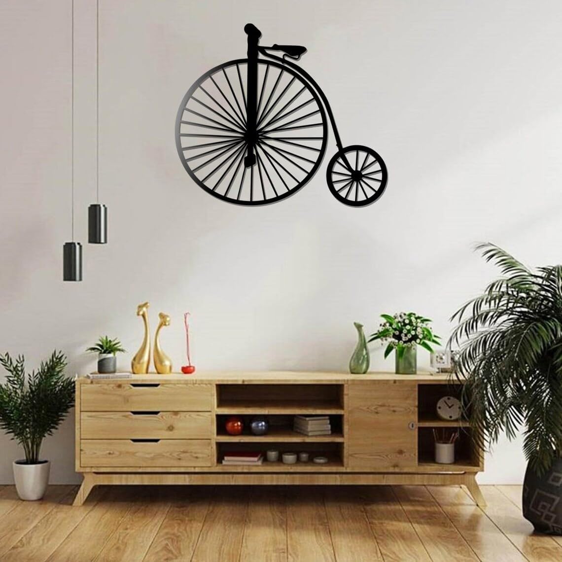 Penny Farthing Metal Wall Decor Led Lights Farthing Bicycle Decoration For Room High Wheel Bicycle Metal Wall Art