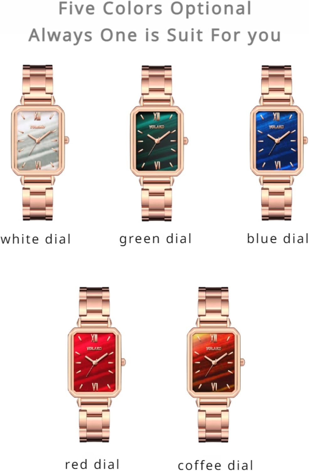 Watch for Women, Women's Easy to Read Time Rectangular Dial Stainless Steel Band Quartz Watch - Image 3