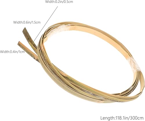 Miniatura 2 de Tiras de bambú 3 rollos de caña plana ancha fina caña de bambú natural palos bobina plana para cesta suministros de tejido de ratán correas de caña