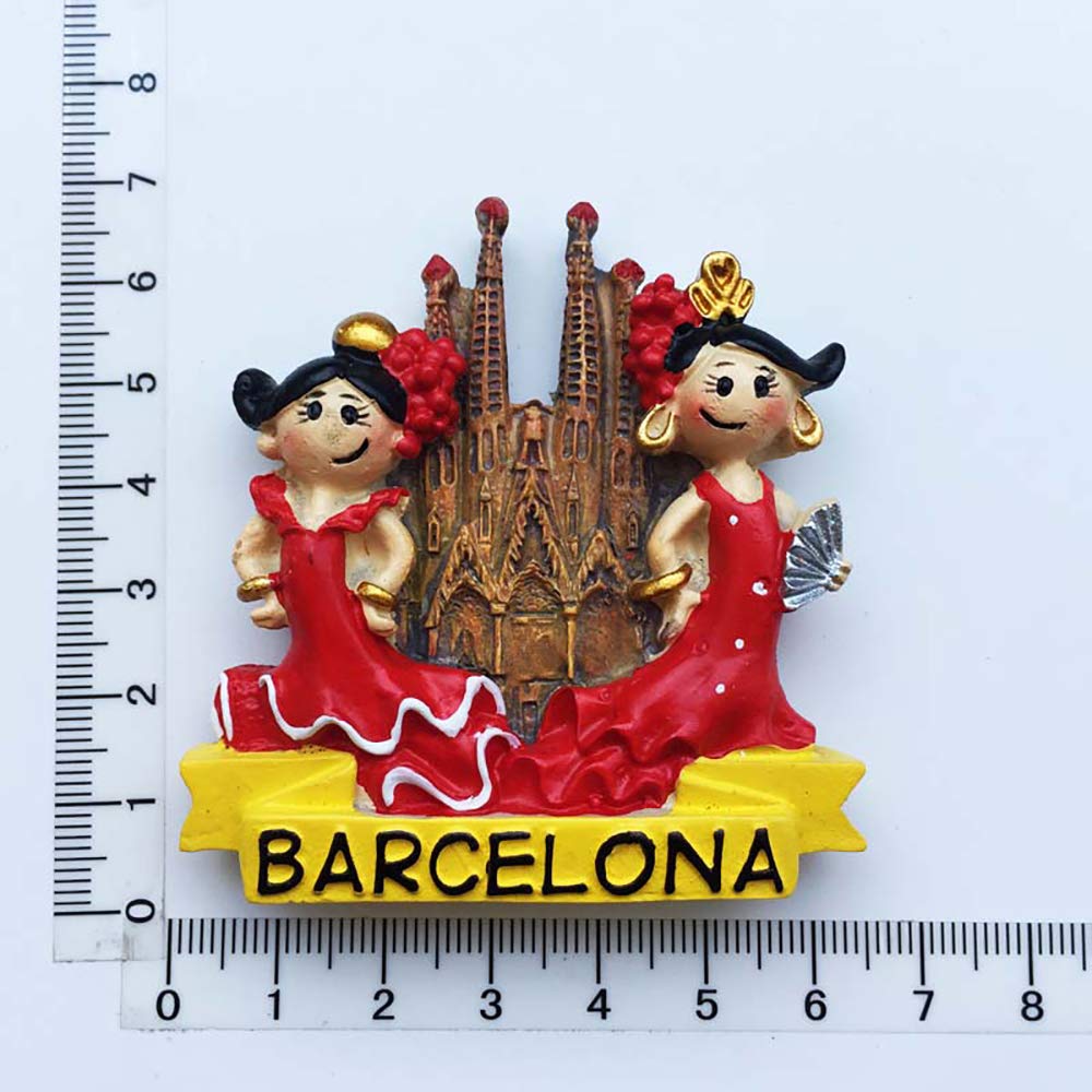 Barcellona 3D Sagrada Familia magnete da frigorifero in resina, souvenir da viaggio, fatta a mano per la casa e la cucina decorazione Spagna magnete da frigo collezione regalo