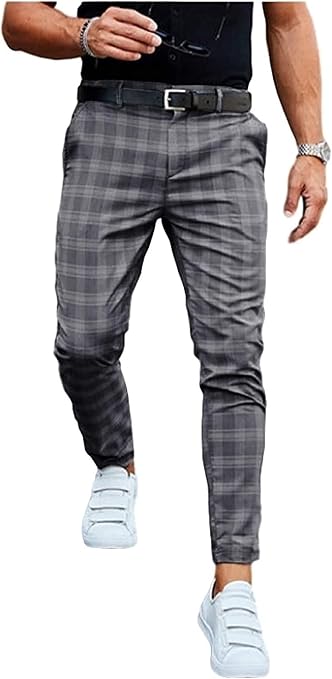 LIUPING Pantaloni Chino da Uomo Pantaloni Casual Lunghi Dritti Pantaloni  Sportivi A Scacchi Pantaloni da Jogging Pantaloni Eleganti da Lavoro  Pantaloni da Completo Slim Fit : Amazon.it: Abbigliamento