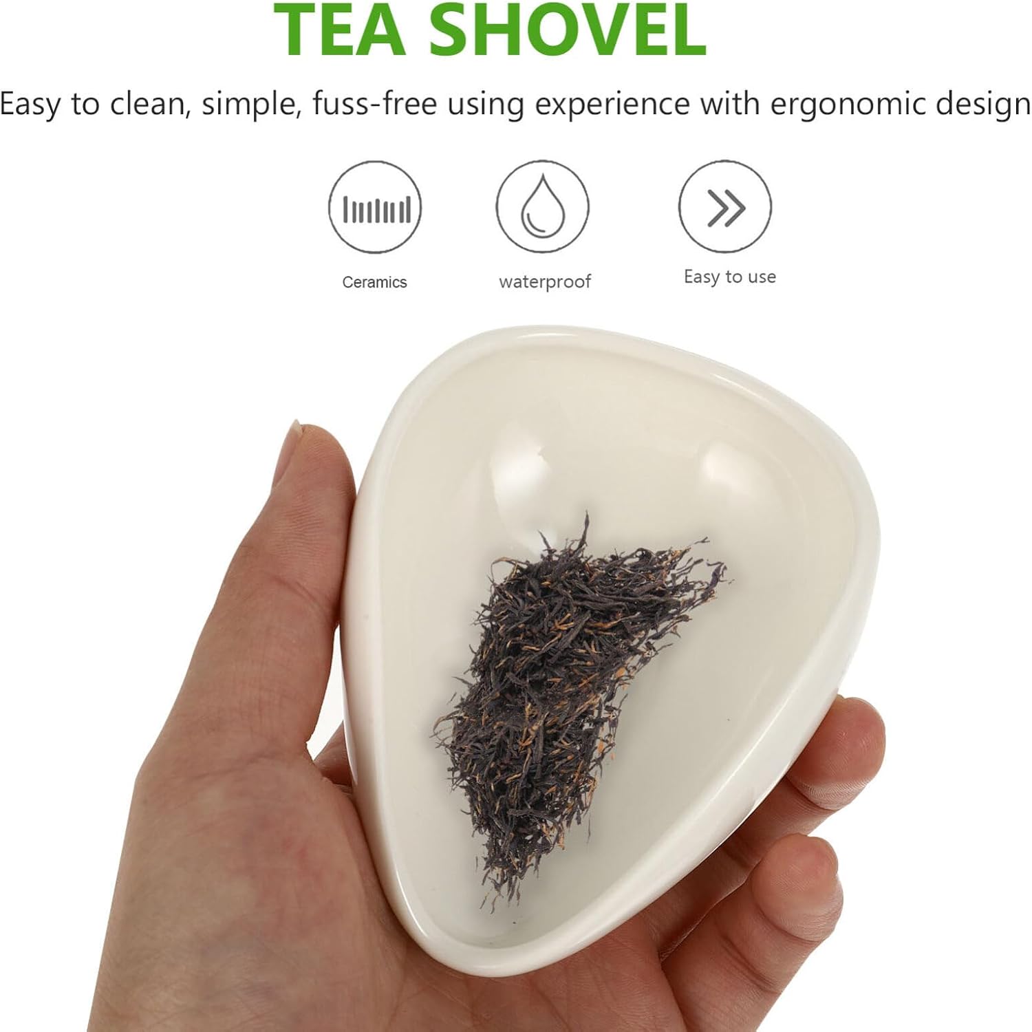 Tea Making Vessel 2pcs Mini Ceramic Scoop Loose Leaf Tea Scoop Bath Salt Small Round Teaspoons Coffee Tablespoon for Salt
