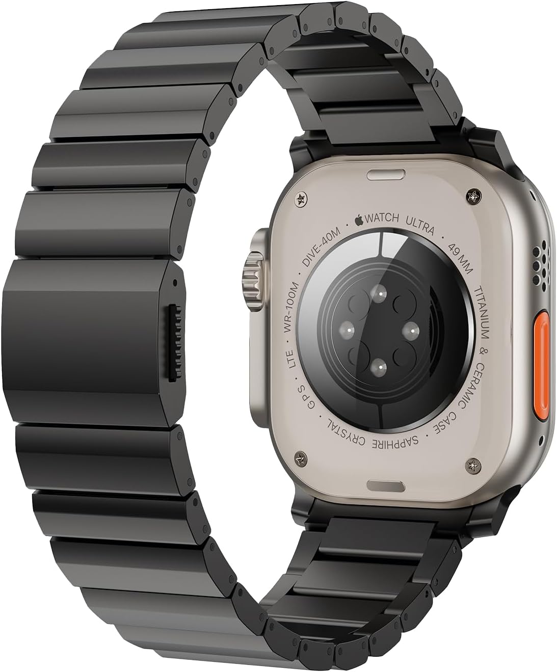 Titanium Watch Band, Adjustable, Magnetic Clasp, Compatible with Watch Ultra 2, 49mm, 45mm, 44mm, 42mm, Series 9, 8, 7, 6, 5, SE Ultra, Women & Men (49mm/45mm/44mm/42mm, Gray)