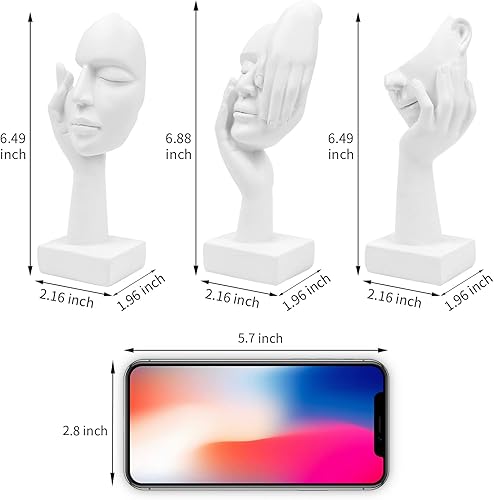 Miniatura 7 de 3 piezas de estatua de pensador, esculturas modernas de resina para el hogar, figuras coleccionables para decoración de escritorio en el hogar, 3